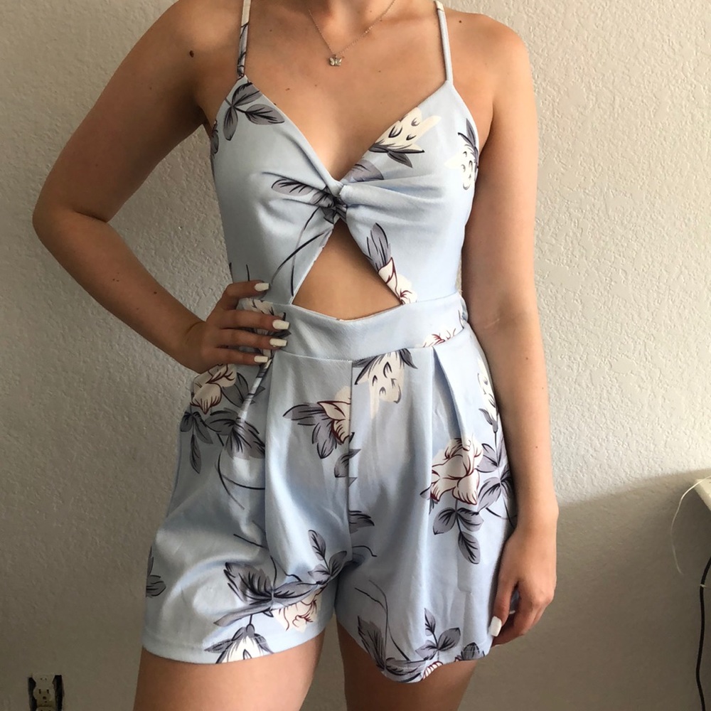 baby blue summer romper